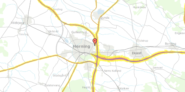 Trafikstøjkort på Viborgvej 105, st. , 7400 Herning