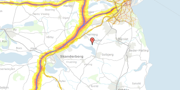 Trafikstøjkort på Søvejen 20B, 8362 Hørning