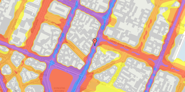 Trafikstøjkort på Bredgade 23E, 3. tv, 1260 København K