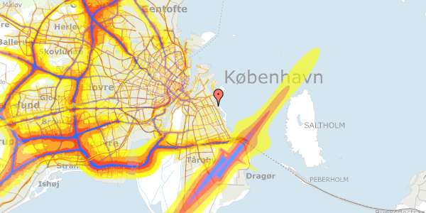 Trafikstøjkort på Krimsvej 1B, 2. th, 2300 København S