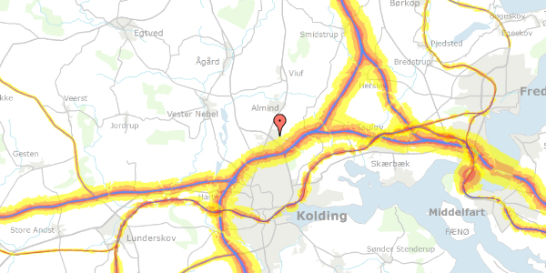 Trafikstøjkort på Nordager 2, 6000 Kolding