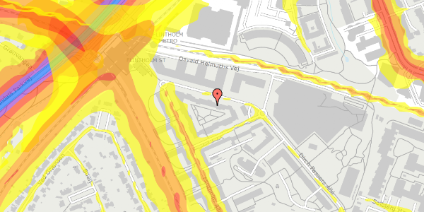 Trafikstøjkort på Dirch Passers Allé 21, 1. th, 2000 Frederiksberg