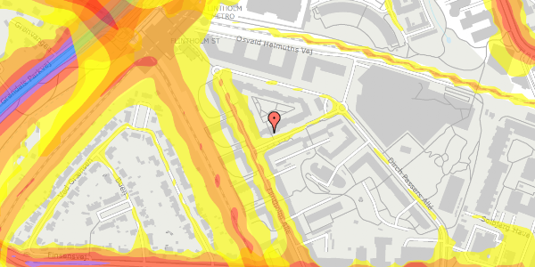 Trafikstøjkort på Preben Kaas' Vænge 8, st. , 2000 Frederiksberg