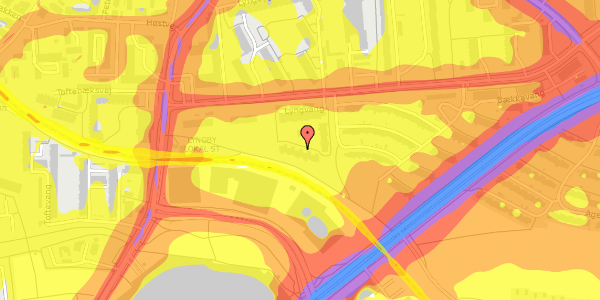 Trafikstøjkort på Lyngvang 18, 2800 Kongens Lyngby