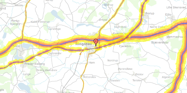 Trafikstøjkort på Tranevej 2, 4100 Ringsted