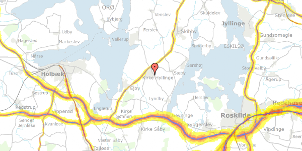 Trafikstøjkort på Blåbærhaven 2, 4070 Kirke Hyllinge