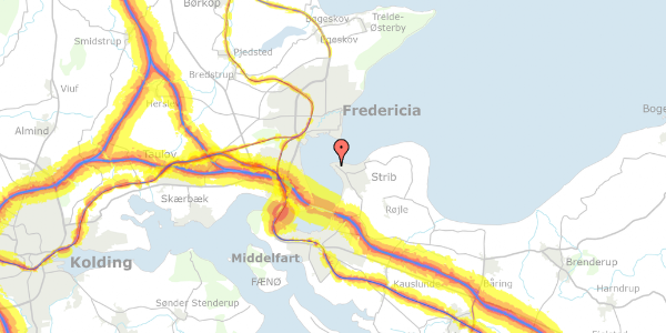 Trafikstøjkort på Tjærepletten 31, 5500 Middelfart