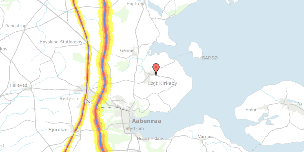 Trafikstøjkort på Margrethegårdsvej 69, 6200 Aabenraa