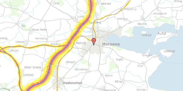 Trafikstøjkort på Nordre Torstedvej 1A, 8700 Horsens