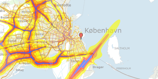 Trafikstøjkort på Strandlodsvej 27H, st. 1, 2300 København S