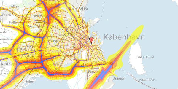 Trafikstøjkort på Prinsessegade 54A, 1422 København K