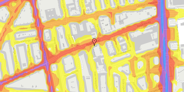 Trafikstøjkort på Nygårdsvej 27, st. , 2100 København Ø