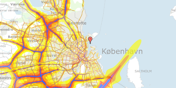 Trafikstøjkort på Langelinie Allé 49, 2100 København Ø