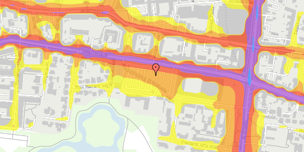 Trafikstøjkort på Frederiksberg Bredegade 14, 2000 Frederiksberg