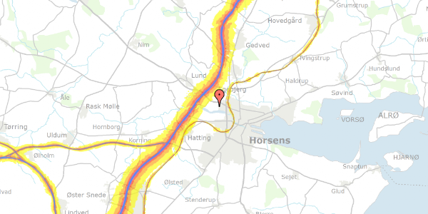 Trafikstøjkort på Munksbakke 32, 8700 Horsens