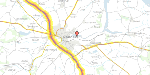 Trafikstøjkort på Romaltparkens Hovedgade 71, 8960 Randers SØ