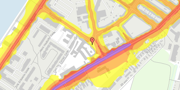 Trafikstøjkort på Kigkurren 8B, 3. , 2300 København S