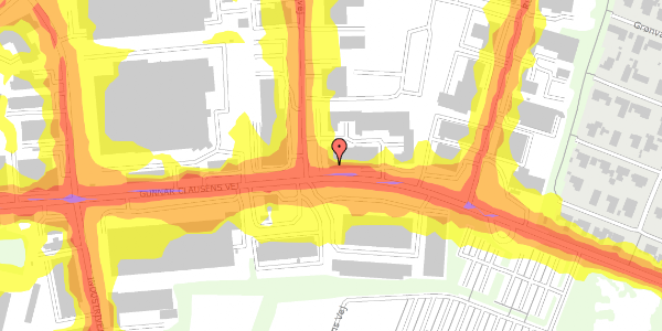 Trafikstøjkort på Gunnar Clausens Vej 15, 1. , 8260 Viby J