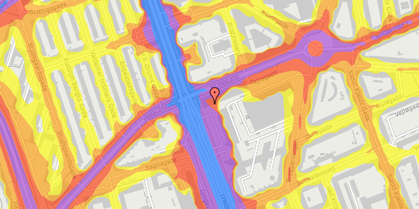 Trafikstøjkort på Lyngbyvej 34, 1. , 2100 København Ø