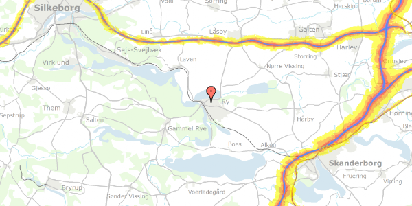 Trafikstøjkort på Alleen 2, st. b17, 8680 Ry