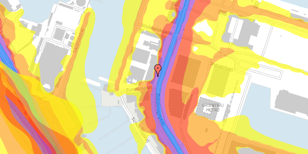 Trafikstøjkort på Sundkrogsgade 17, 2100 København Ø