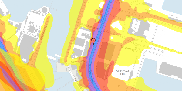 Trafikstøjkort på Sundkrogsgade 19, 2100 København Ø