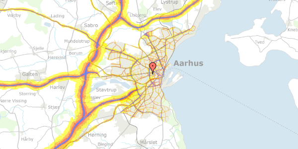 Trafikstøjkort på Finderupvej 7, 1. 2, 8000 Aarhus C