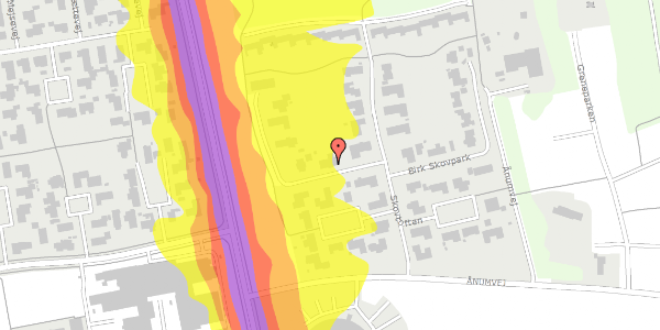Trafikstøjkort på Birk Skovpark 17, 6900 Skjern