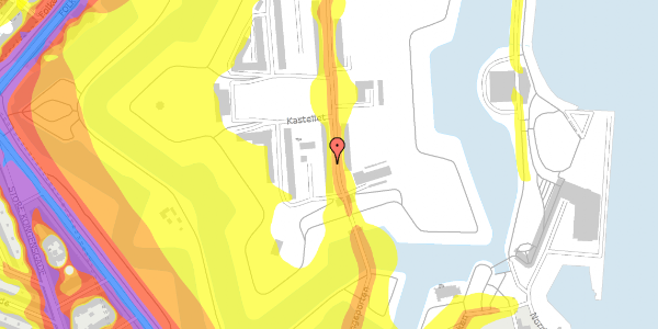 Trafikstøjkort på Kastellet 14B, 2100 København Ø