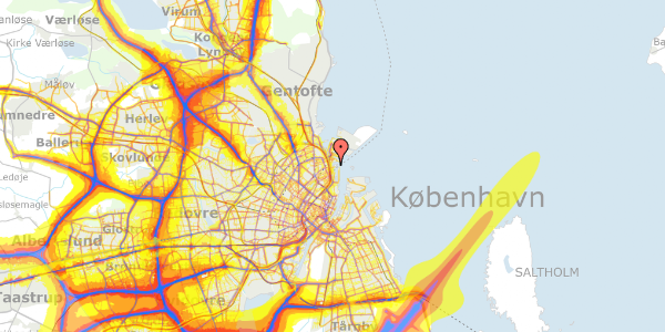 Trafikstøjkort på Marmorvej 15B, 2. th, 2100 København Ø