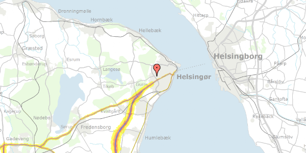 Trafikstøjkort på Ole Rømers Vej 4, 3000 Helsingør