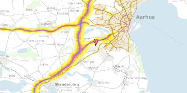 Trafikstøjkort på Kildeagervej 321, 8361 Hasselager