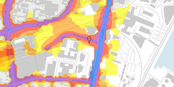 Trafikstøjkort på Frederiks Plads 2, 8000 Aarhus C