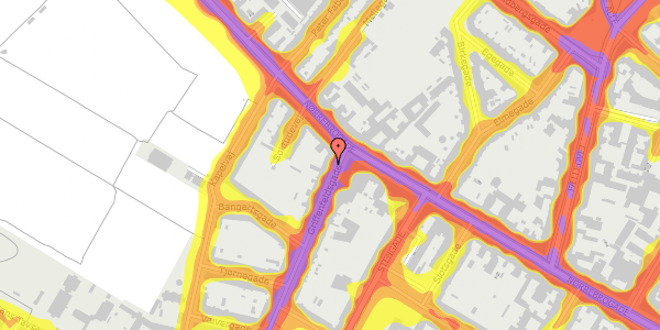 Trafikstøjkort på Griffenfeldsgade 4B, 5. th, 2200 København N