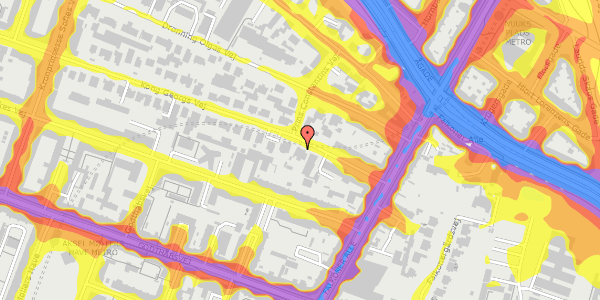 Trafikstøjkort på Kong Georgs Vej 7, 1. , 2000 Frederiksberg