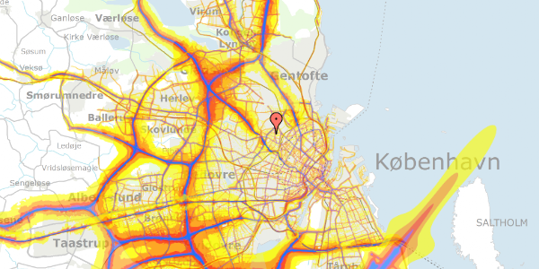 Trafikstøjkort på Rentemestervej 62D, kl. , 2400 København NV