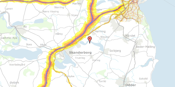 Trafikstøjkort på Bolskovvej 5, 8660 Skanderborg