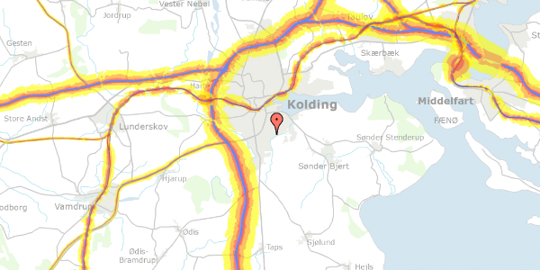 Trafikstøjkort på Finmarken 49, 6000 Kolding