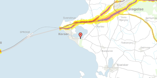 Trafikstøjkort på Skovåsen 1, 4220 Korsør
