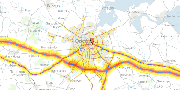 Trafikstøjkort på Østergade 51E, 2. th, 5000 Odense C