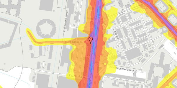 Trafikstøjkort på Rued Langgaards Vej 3, 7. 4, 2300 København S