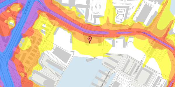 Trafikstøjkort på Teglholmsgade 10D, 2. tv, 2450 København SV