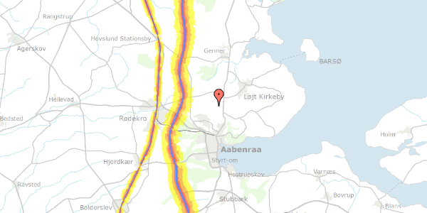 Trafikstøjkort på Gadedam 10Y, 6200 Aabenraa