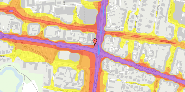 Trafikstøjkort på Smallegade 2, 2000 Frederiksberg