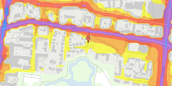 Trafikstøjkort på Andebakkesti 6, 2000 Frederiksberg