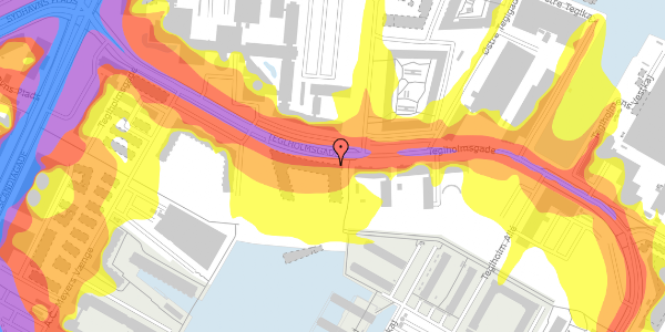 Trafikstøjkort på Teglholmsgade 12E, 5. mf, 2450 København SV