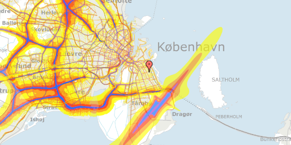 Trafikstøjkort på Italiensvej 3, 1. , 2300 København S