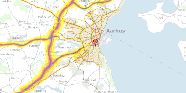 Trafikstøjkort på Kongsvang Allé 37, 8000 Aarhus C