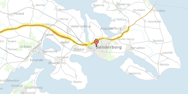 Trafikstøjkort på Gerlachsgade 10, 6400 Sønderborg