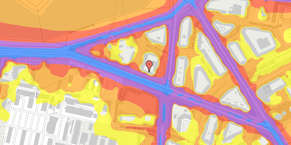 Trafikstøjkort på Amager Boulevard 115, 2. 207, 2300 København S